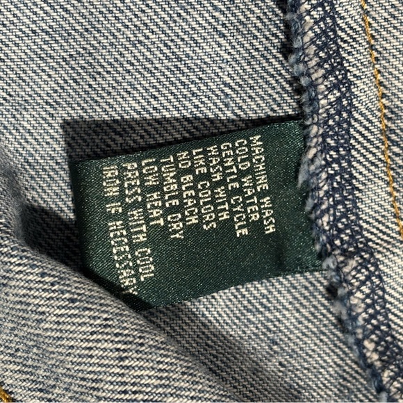 Vintage Ralph Lauren Jeans Co Denim Jacket Leather Patch Horse Logo Size M - Picture 3 of 9